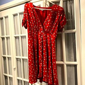 Heart loom Red Floral Dress size S